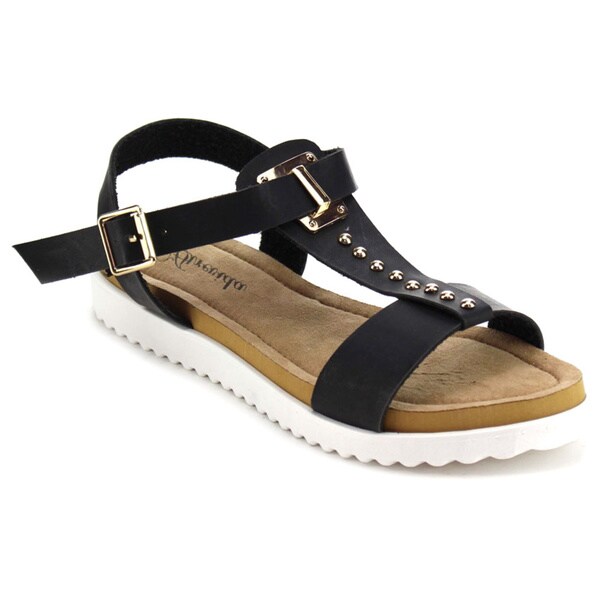 women's t strap flat sandals
