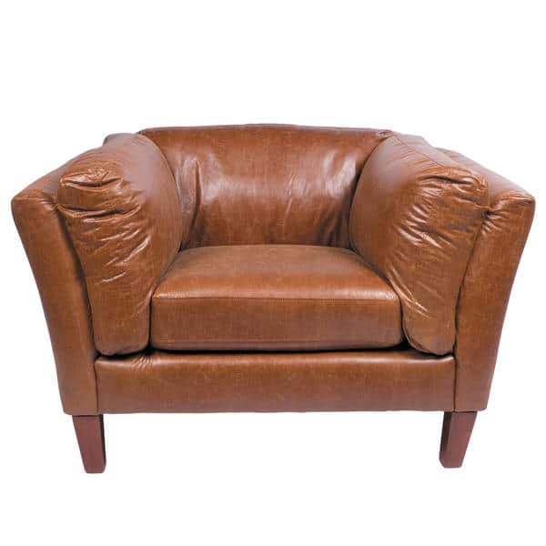 Shop Alamo Brown Leather Club Chair Free Shipping Today
