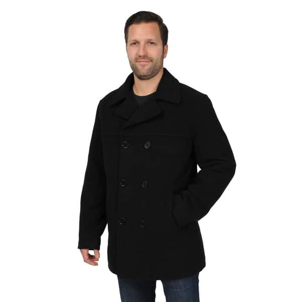 Tall Double Breasted Wool Look Overcoat