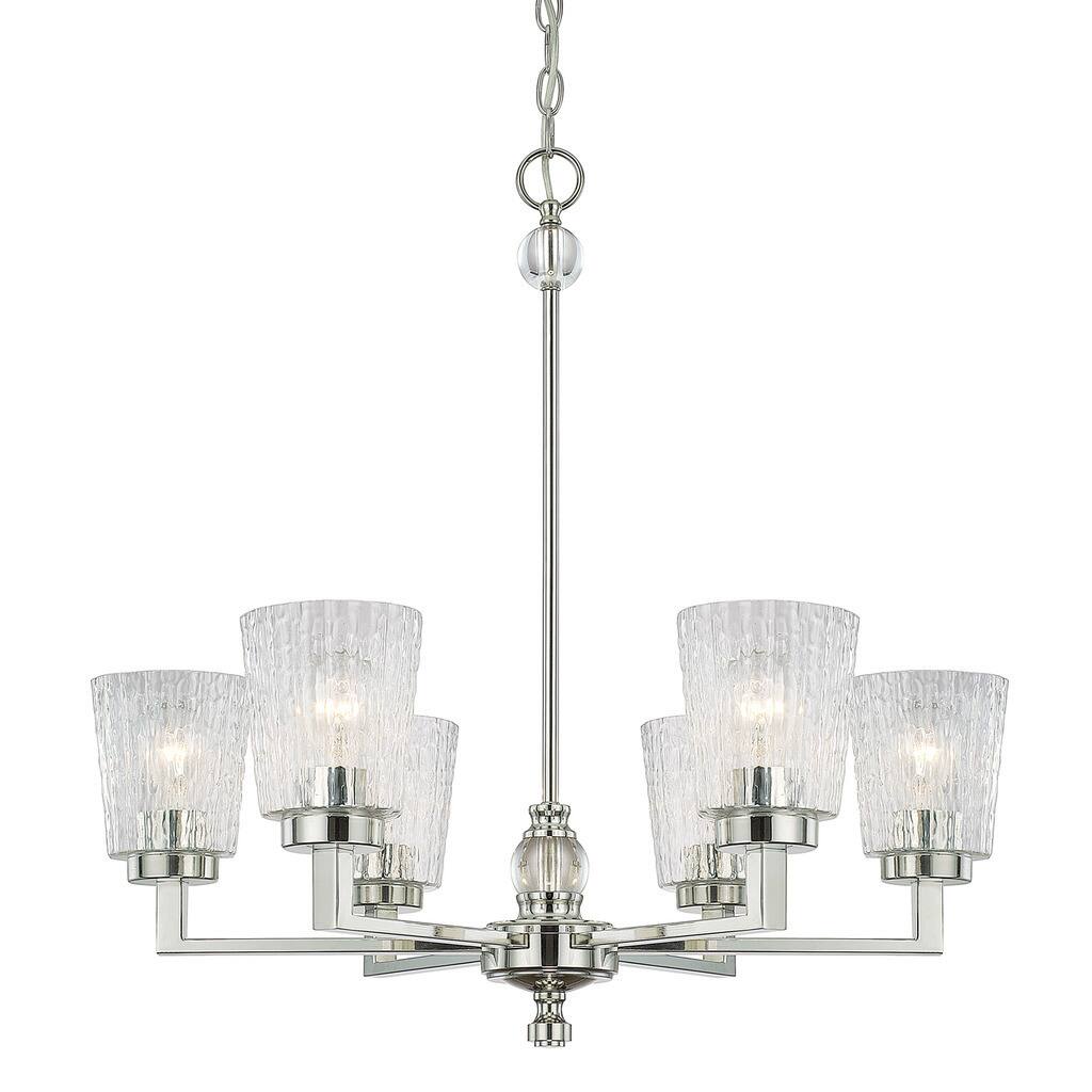 Ava 6-light Polished Nickel Chandelier - Polished Nickel - Chandeliers For Bedrooms by Overstock.com