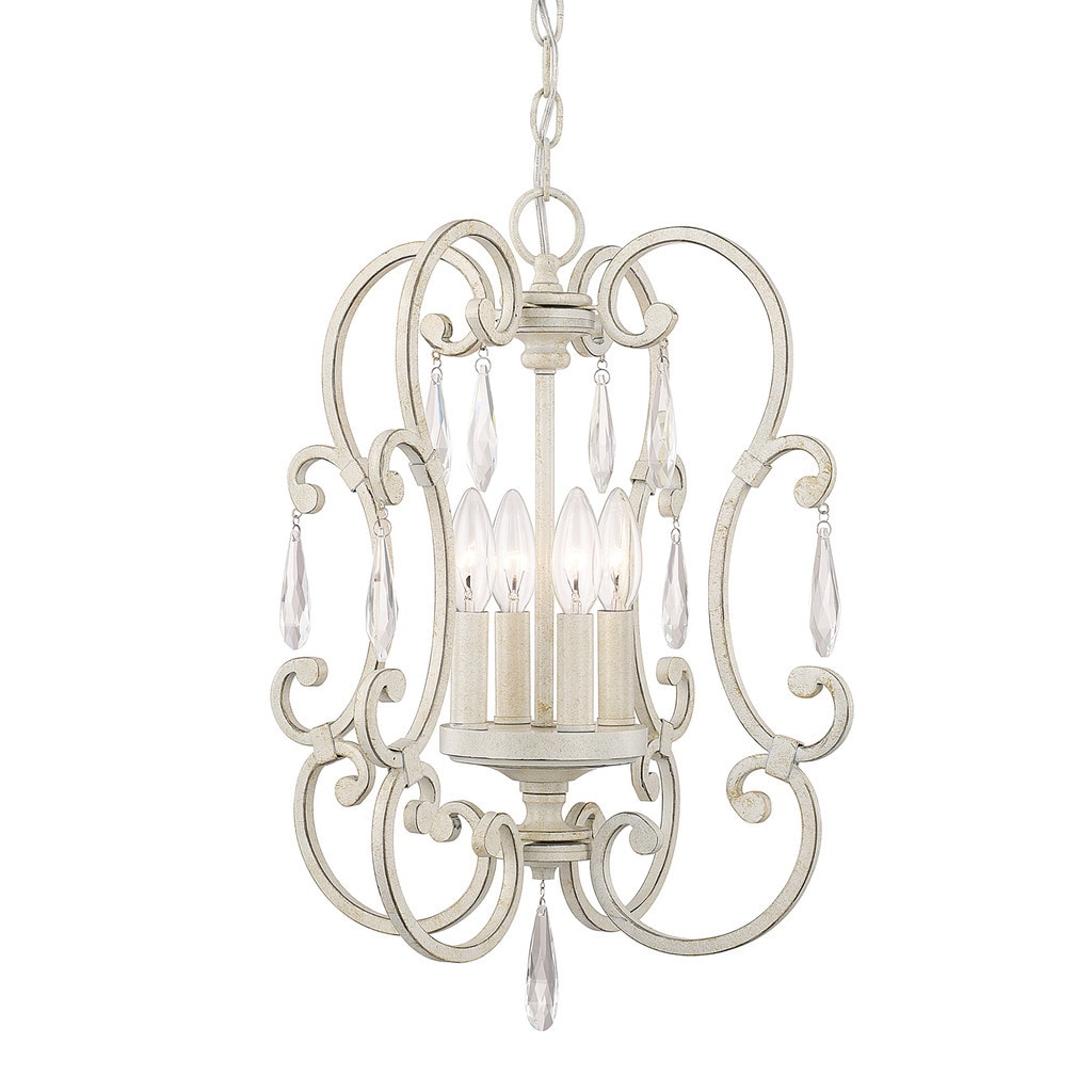 Chloe 4-light French White Mini Chandelier - Chandeliers For Bedrooms by Overstock.com