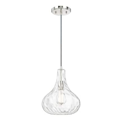 Urban 1-light Polished Bubble Glass Nickel Pendant - Polished Nickel