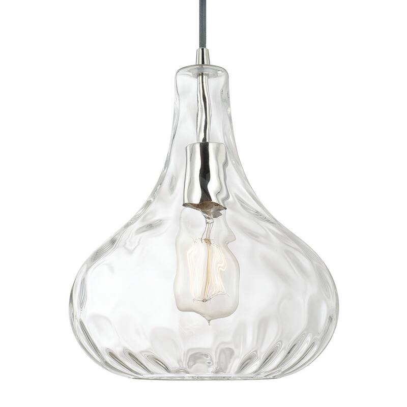 Urban 1-light Polished Bubble Glass Nickel Pendant - Polished Nickel