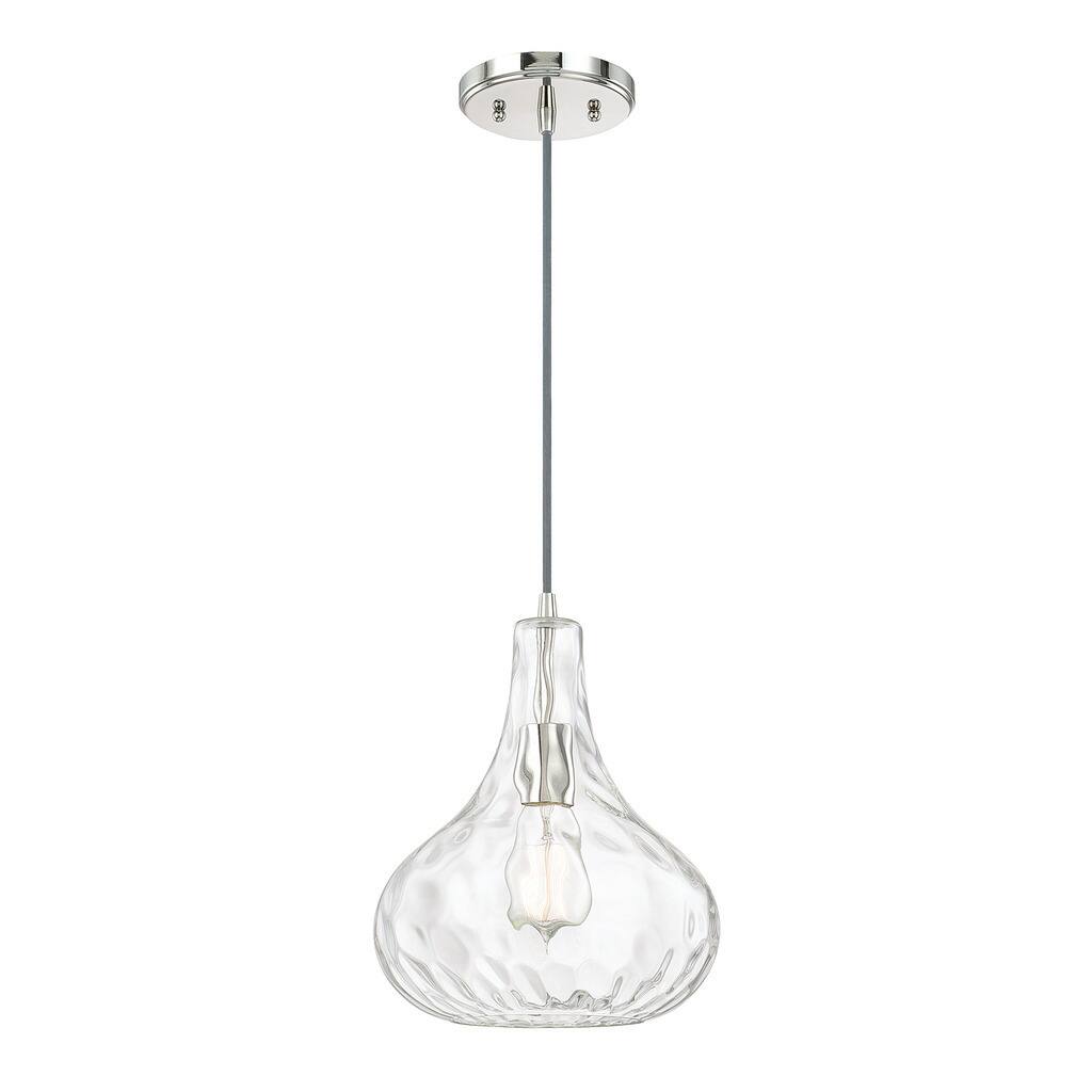 Urban 1-light Polished Bubble Glass Nickel Pendant - Polished Nickel
