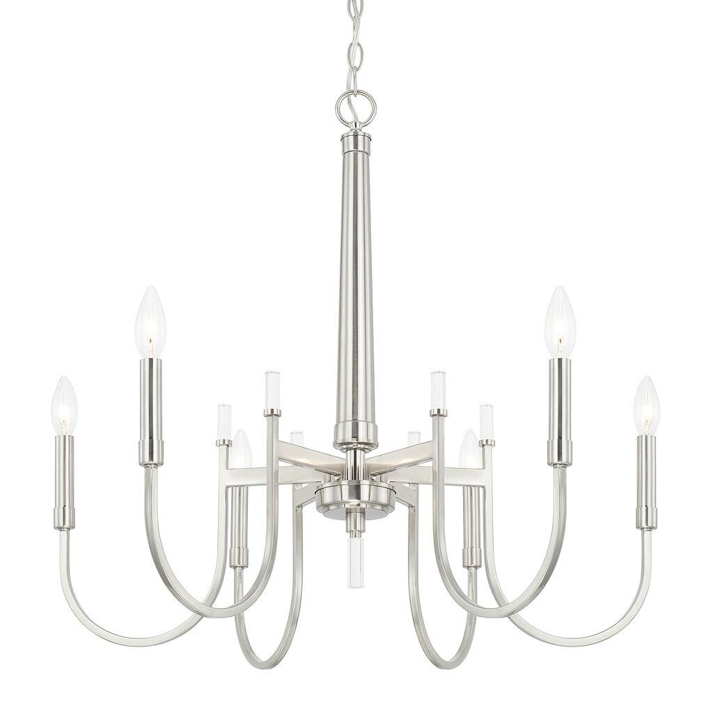 Aiden Collection 6-light Brushed Nickel Chandelier - Chandeliers For Bedrooms by Overstock.com