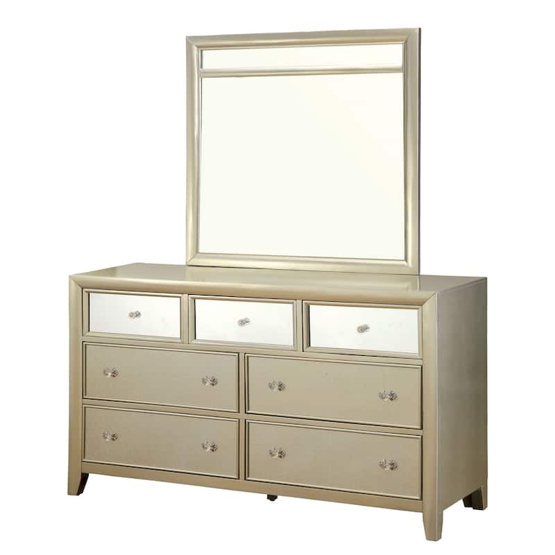 Furniture of America Vosh Silver 2-piece Dresser and Mirror Set