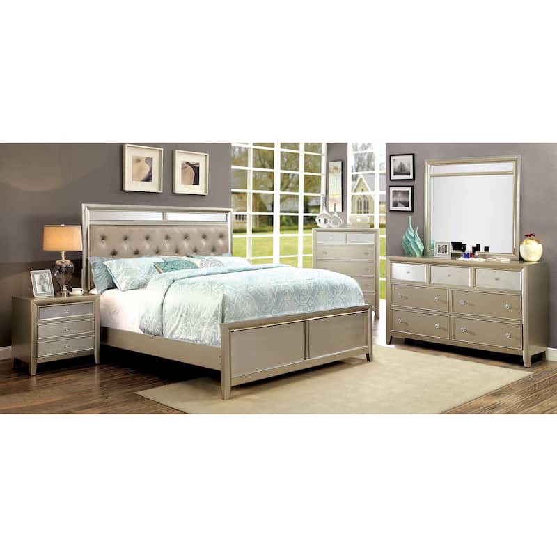 Furniture of America Vosh Silver 2-piece Dresser and Mirror Set
