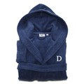 Sweet Kids Turkish Cotton Terry Midnight Blue with White Monogram Hooded Bathrobe