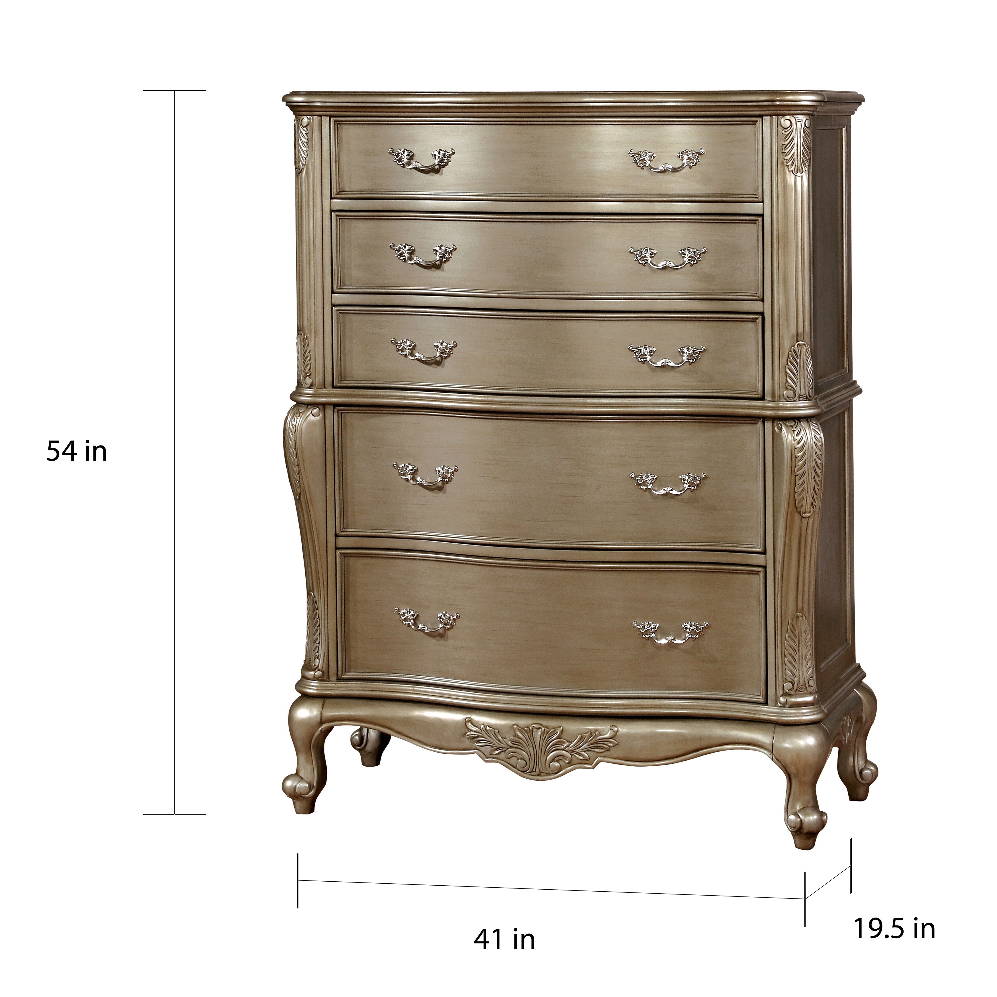 Furniture Of America Kele Traditional Gold Solid Wood 5 Gold Solid Wood