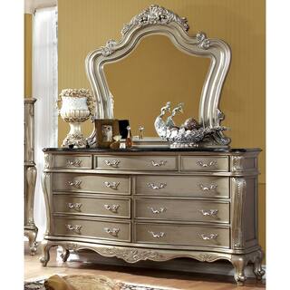 Gold Dresser Mirror Dressers Chests For Less Furniture Of America Therese Luxury 2 Piece Gold Dresser And Mirror Set