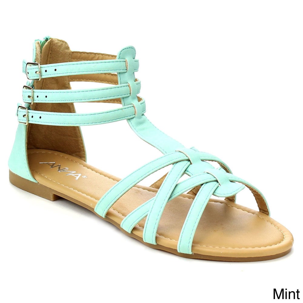 ANNA Home Collection Mavis-7 Women Buckle Zip Gladiator Sandal