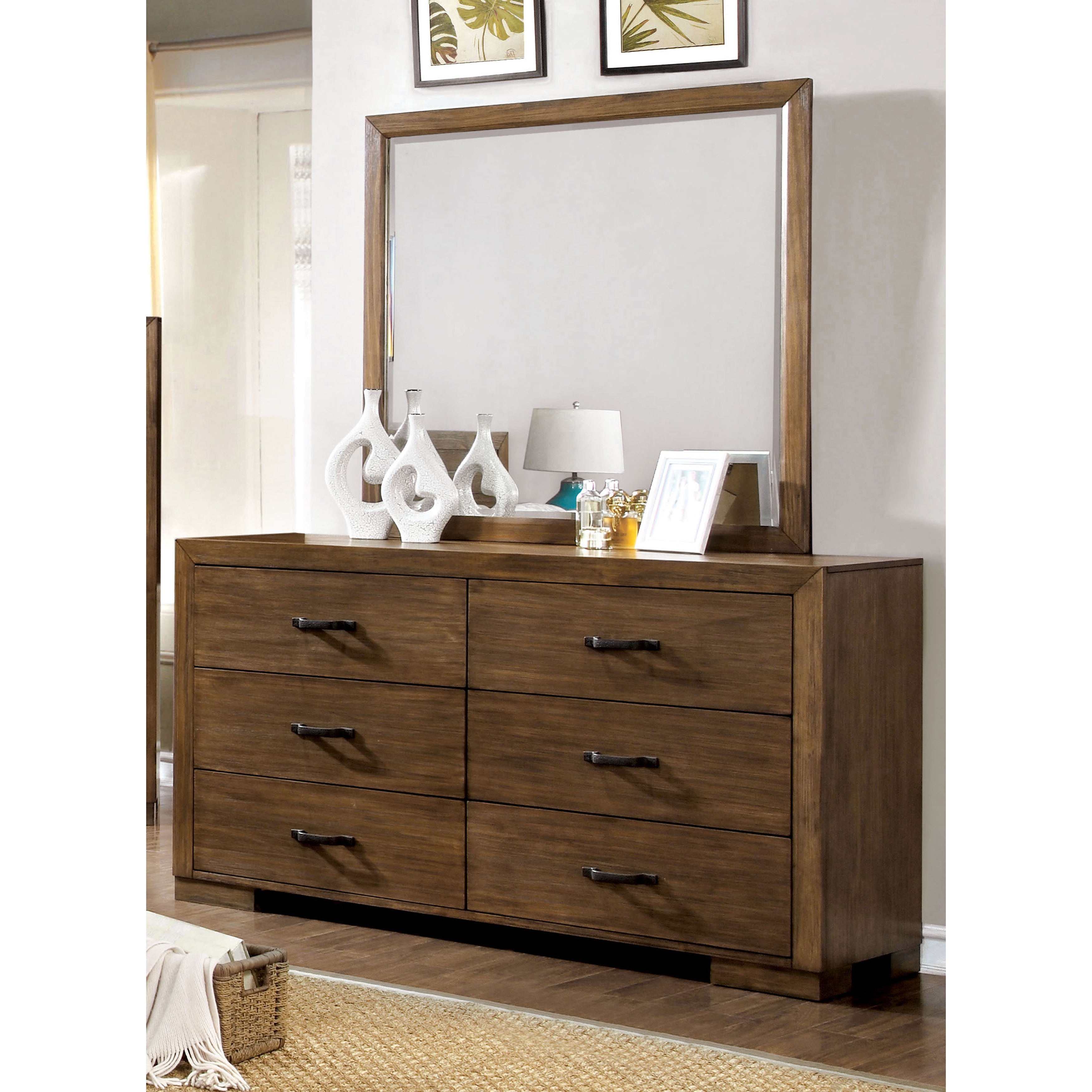 Shop Furniture Of America Tist Rustic Pine 2 Piece Dresser And