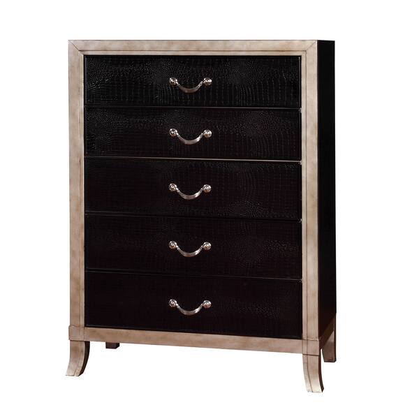Shop Furniture Of America Rord Contemporary Black Faux Leather