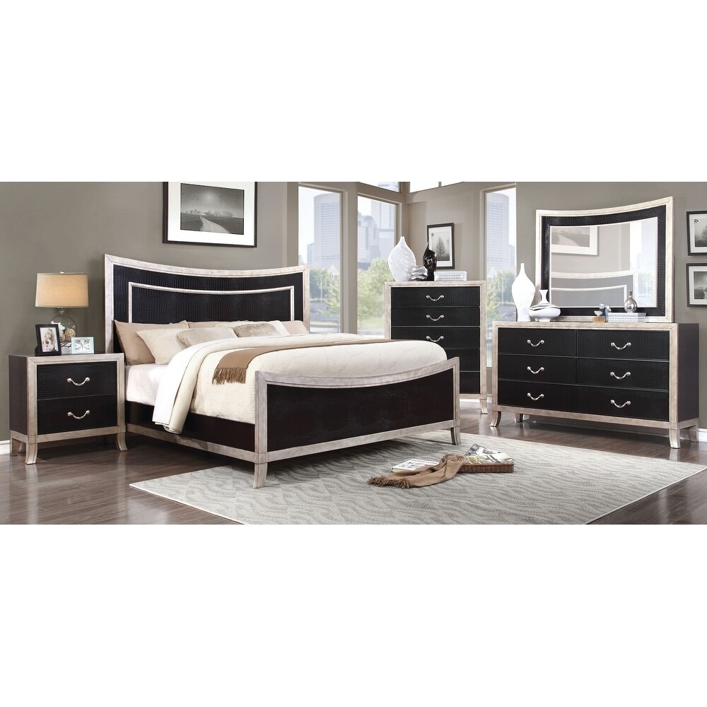 Shop Furniture Of America Rord Contemporary Black Faux Leather