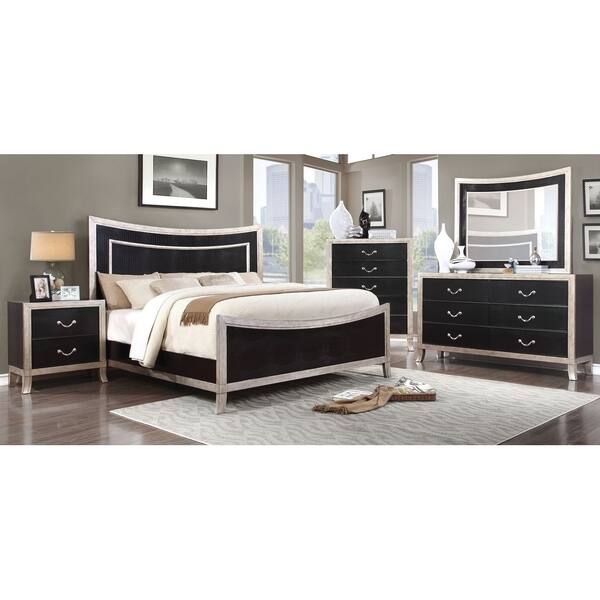 Shop Furniture Of America Rord Contemporary Black Faux Leather