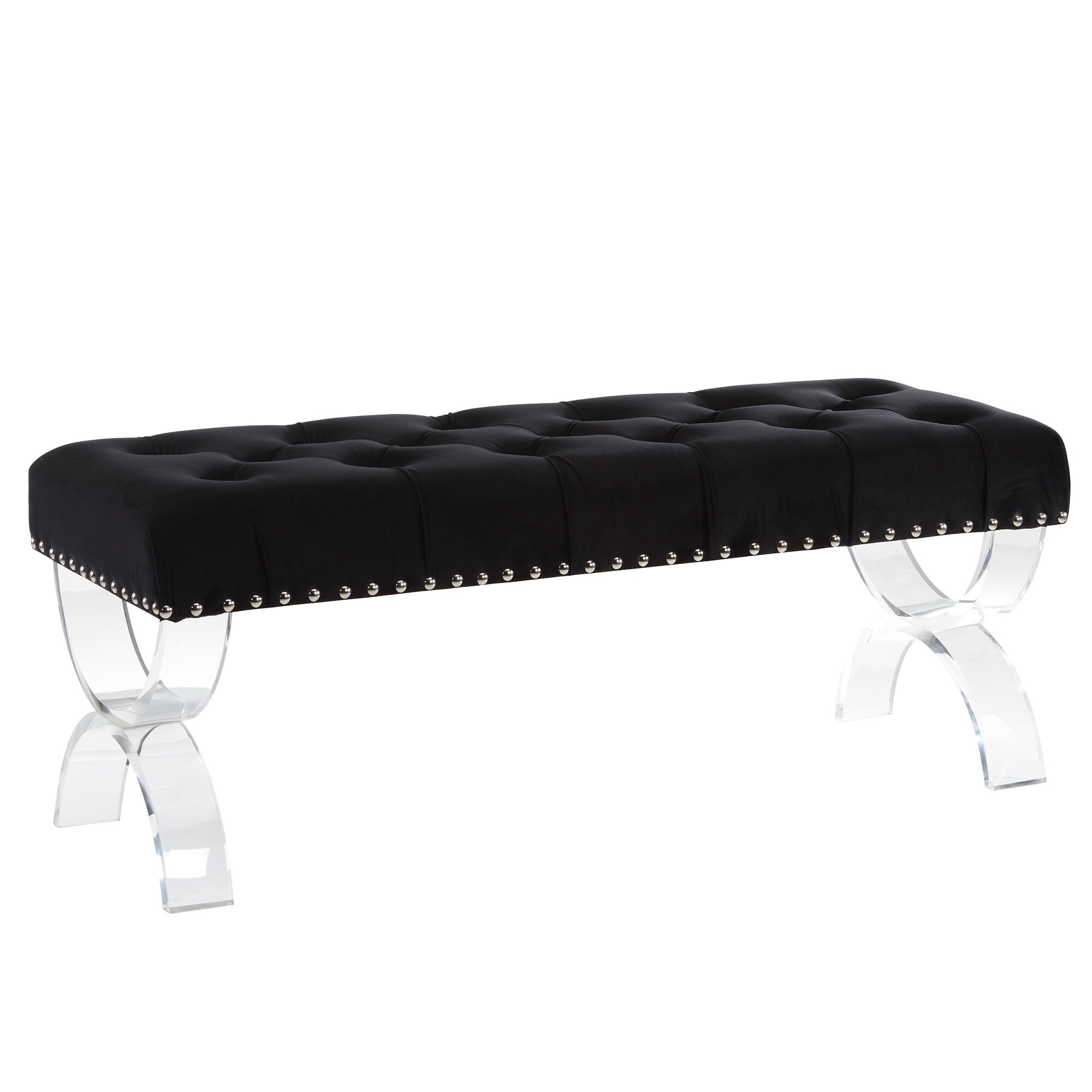 Shop Caden Velvet Double Bench Free Shipping Today Overstock