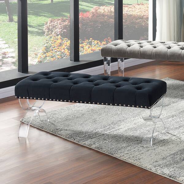 Shop Caden Velvet Double Bench Free Shipping Today Overstock