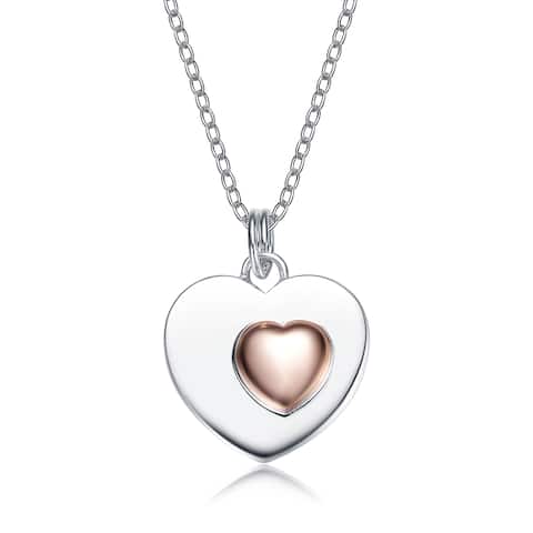 Collette Z Sterling Silver Copper Heart Pendant - Pink