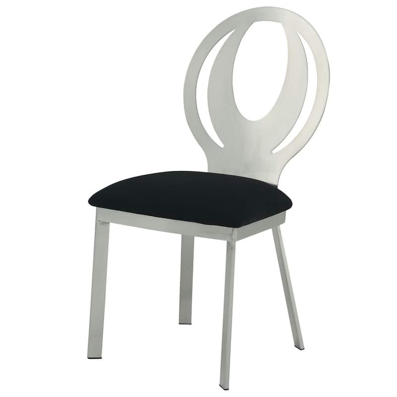 Heer Modern Silver Metal Dining Chairs (Set of 2) by Furniture of America