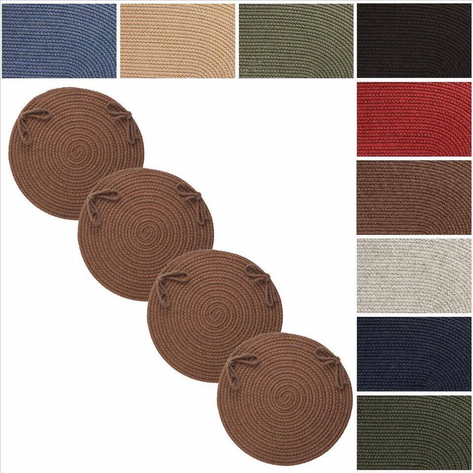 Rhody Rug Woolux Wool Reversible Chair Pads (Set of 4)