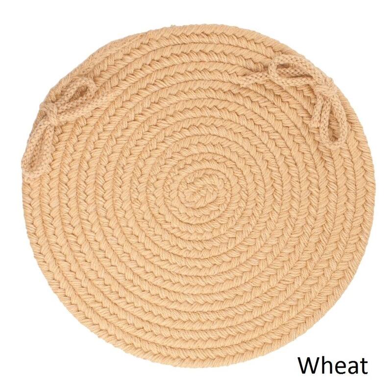 Rhody Rug Woolux Wool Reversible Chair Pads (Set of 4) - Wheat