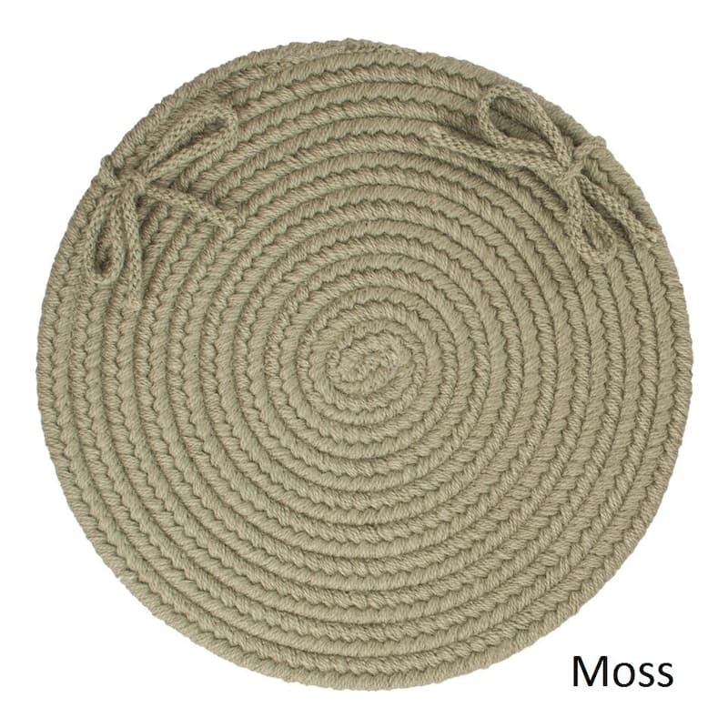 Rhody Rug Woolux Wool Reversible Chair Pads (Set of 4) - Moss Green