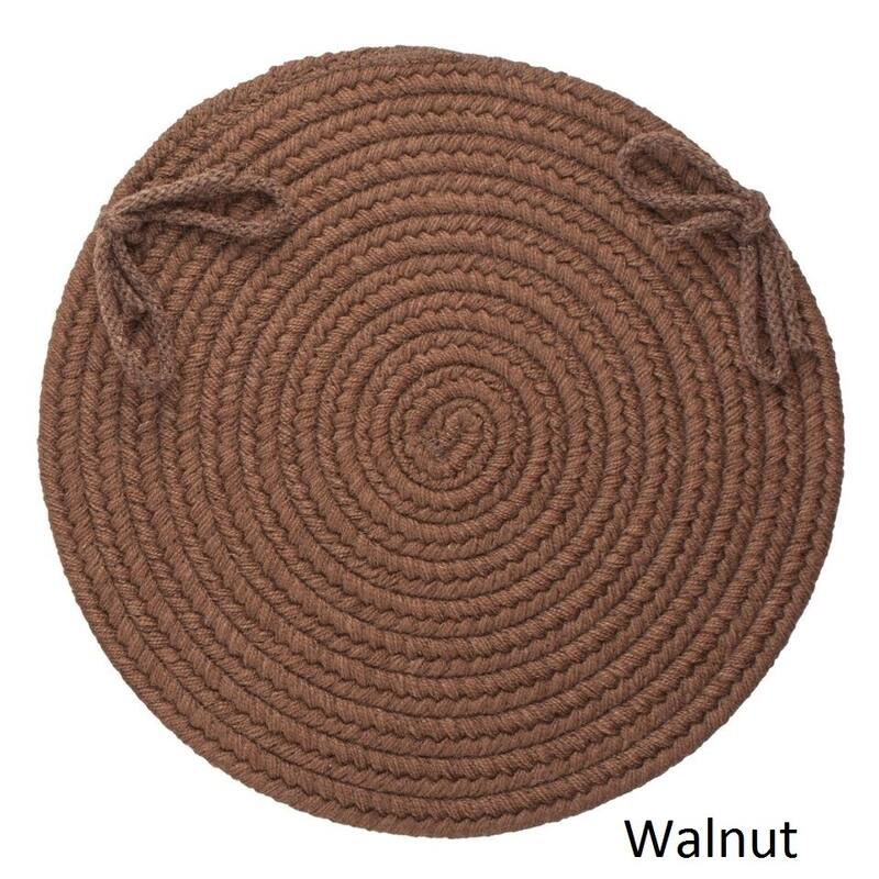 Rhody Rug Woolux Wool Reversible Chair Pads (Set of 4) - Walnut