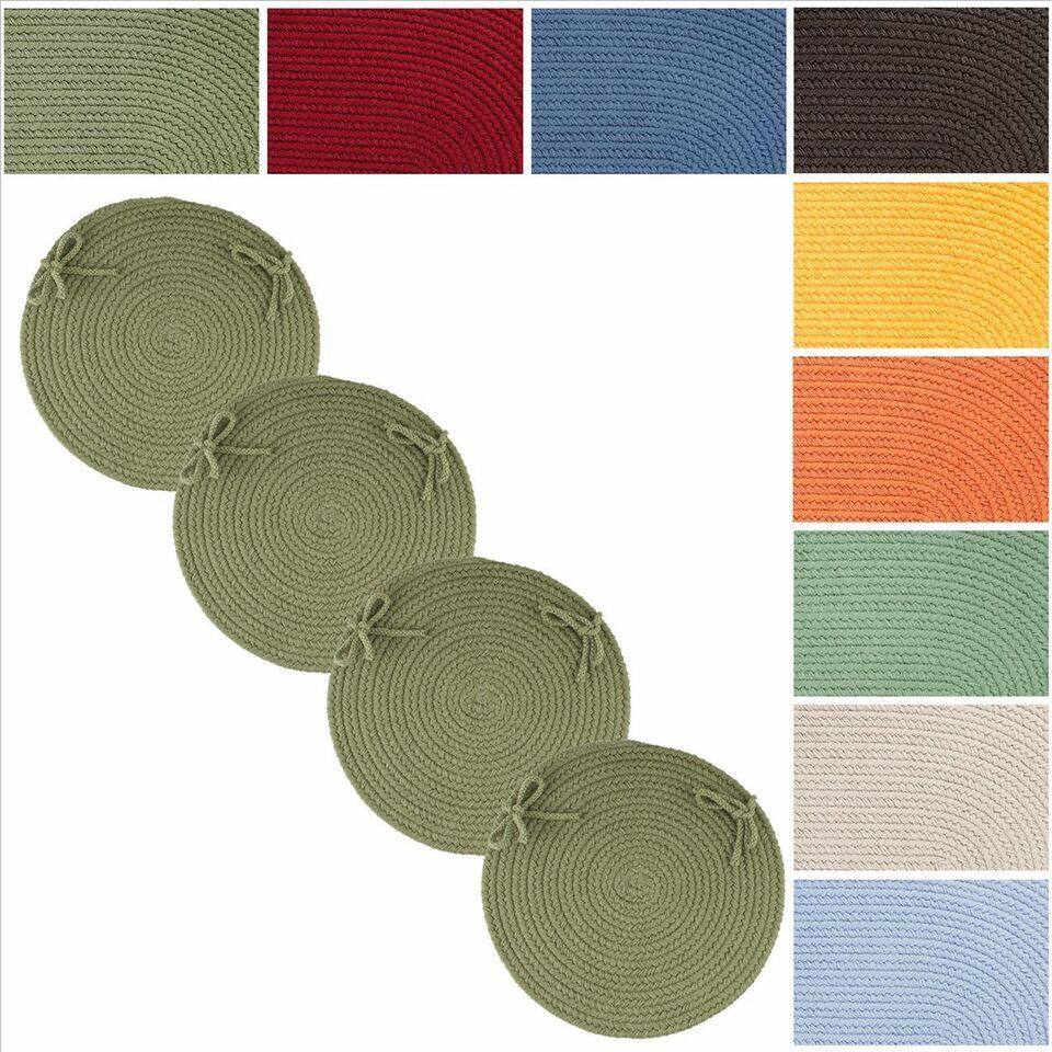 Rhody Rug Venice Reversible Braided Chair Pads (Set of 4)