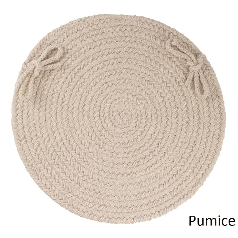 Rhody Rug Venice Reversible Braided Chair Pads (Set of 4) - Pumice