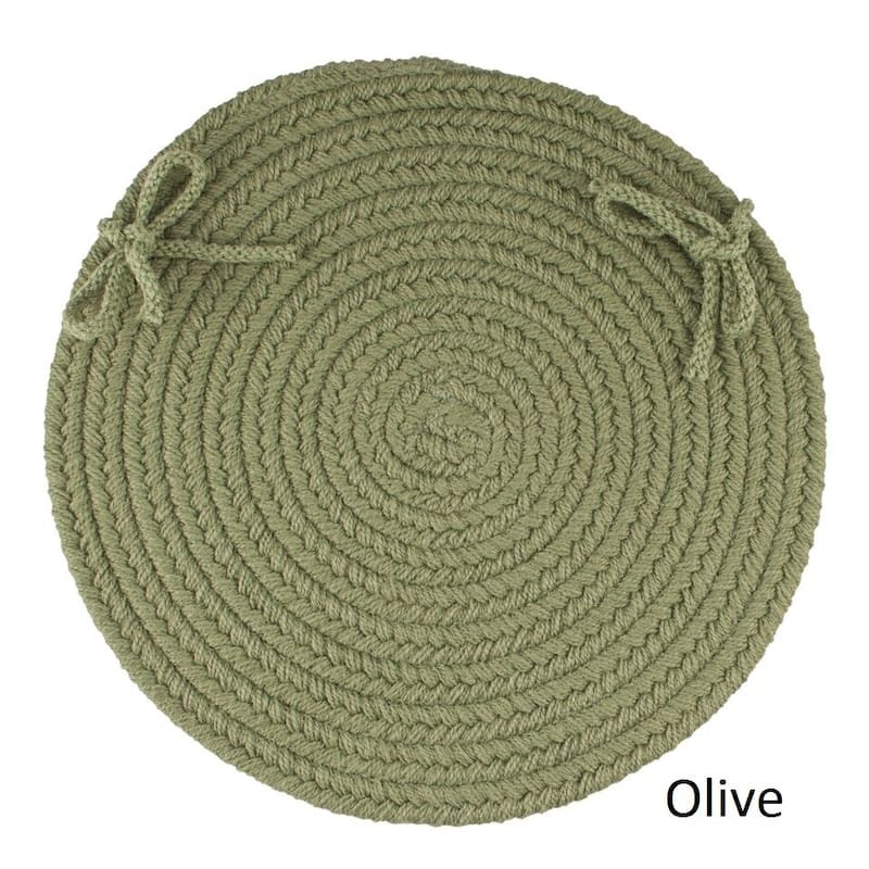 Rhody Rug Venice Reversible Braided Chair Pads (Set of 4) - Olive