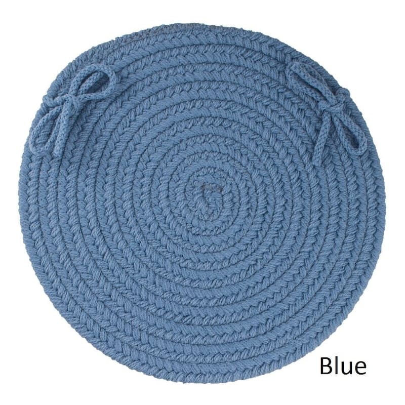 Rhody Rug Venice Reversible Braided Chair Pads (Set of 4) - Marina Blue