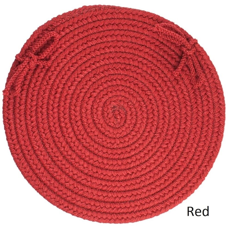Rhody Rug Venice Reversible Braided Chair Pads (Set of 4) - Brilliant Red