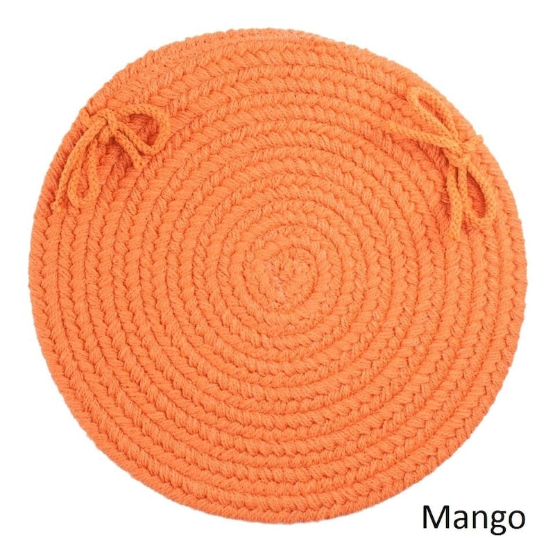 Rhody Rug Venice Reversible Braided Chair Pads (Set of 4) - Mango