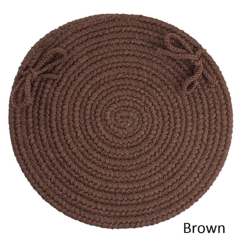 Rhody Rug Madeira Reversible Braided Chair Pads (Set of 4) - Brown
