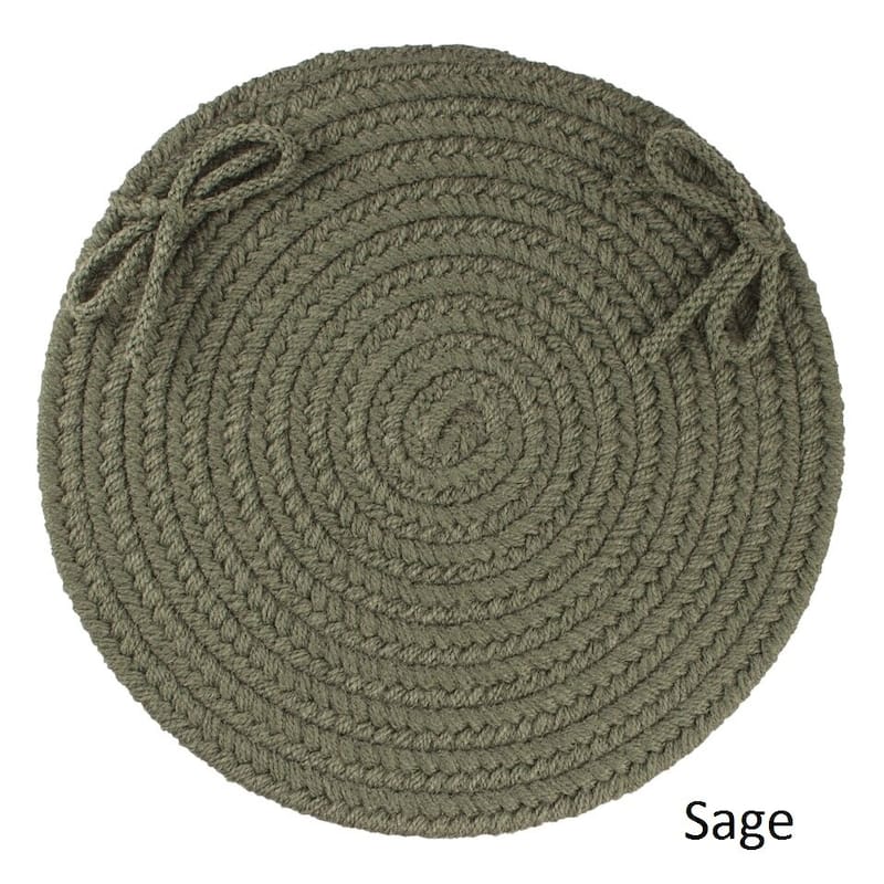 Rhody Rug Madeira Reversible Braided Chair Pads (Set of 4) - Sage