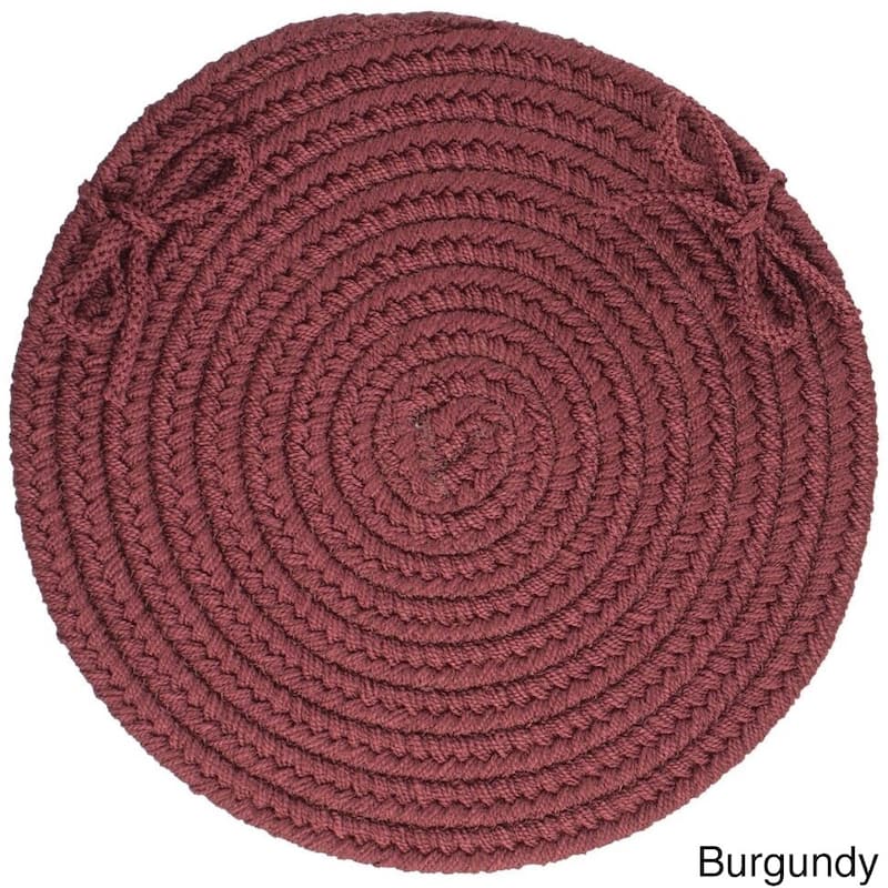 Rhody Rug Madeira Reversible Braided Chair Pads (Set of 4) - Burgundy