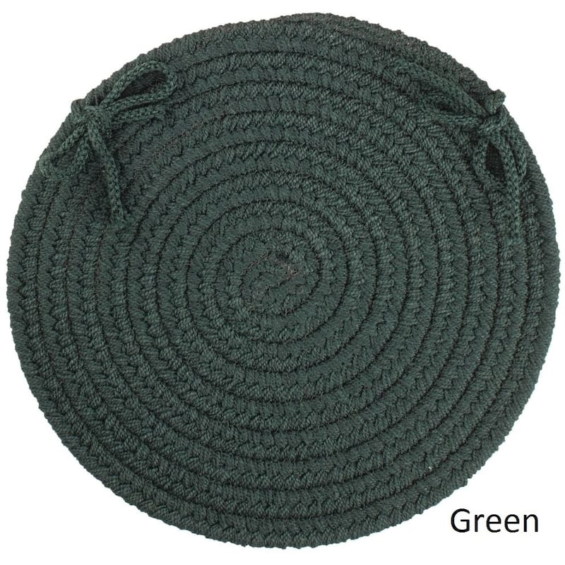 Rhody Rug Madeira Reversible Braided Chair Pads (Set of 4) - Green