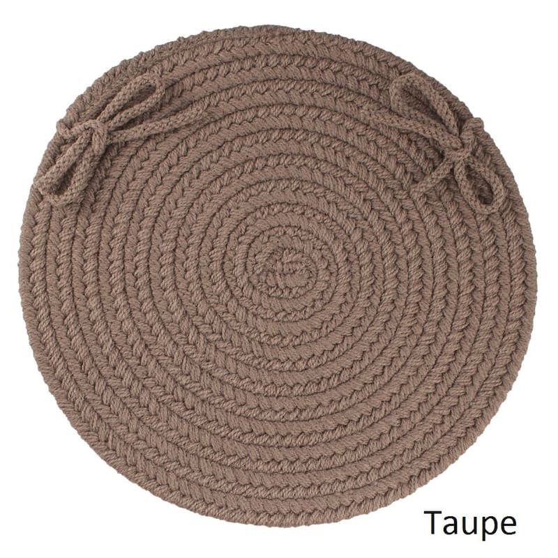 Rhody Rug Madeira Reversible Braided Chair Pads (Set of 4) - Taupe