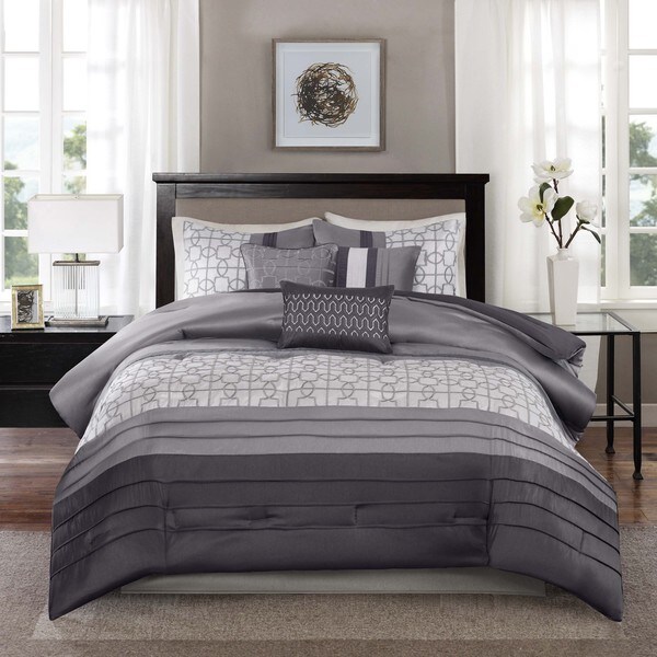 Madison Park Jeffrey Grey 7-piece Comforter Set