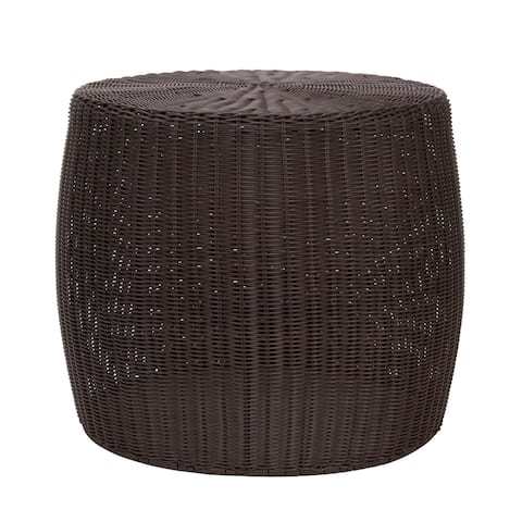The Curated Nomad Tipton Brown Resin Wicker Side Table