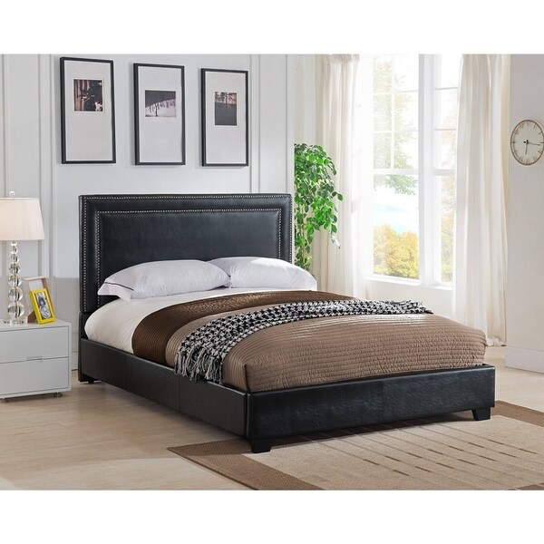 Rize Baffin Queen Size Black Leather Platform Bed