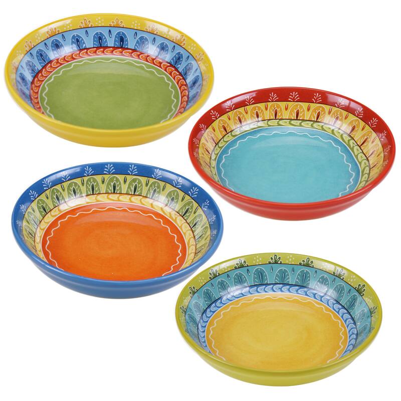 Certified International Valencia 9.25-inch Soup/Pasta Bowls (Set of 4) Assorted Designs