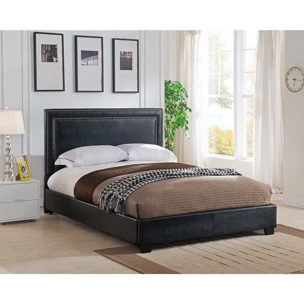 Shop Baffin, King Size, Black Leather Platform Bed - Free Shipping ...