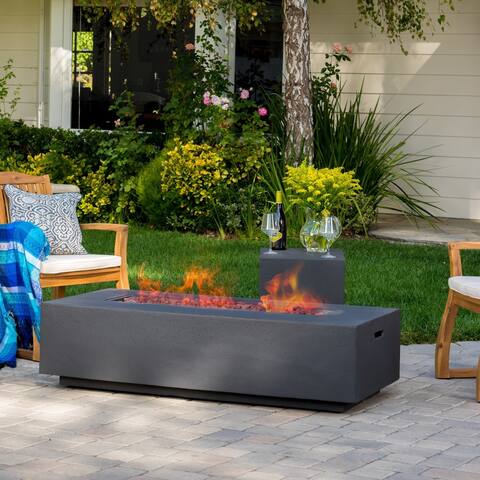 Aidan Outdoor Rectangular Fire Table by Christopher Knight Home
