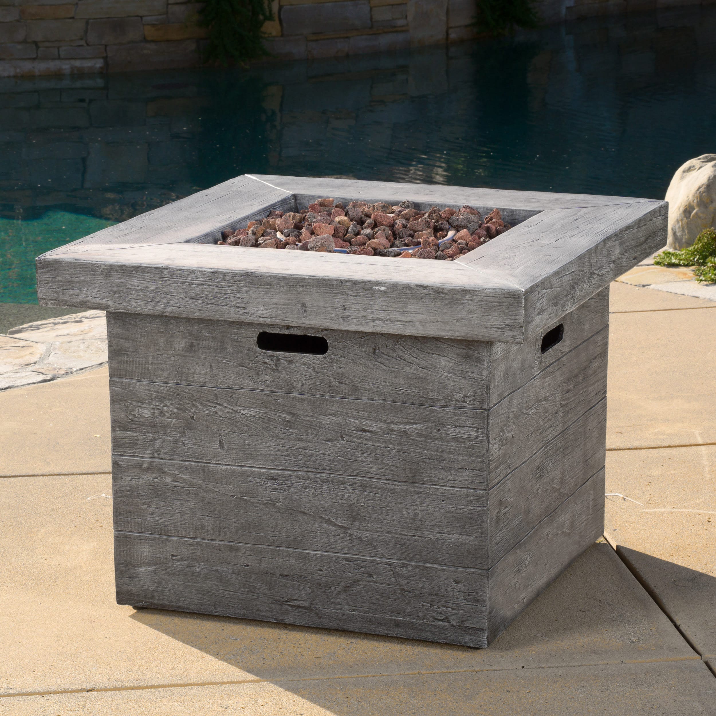 Dakota Outdoor Square Fire Pit By Christopher Knight Home Ebay