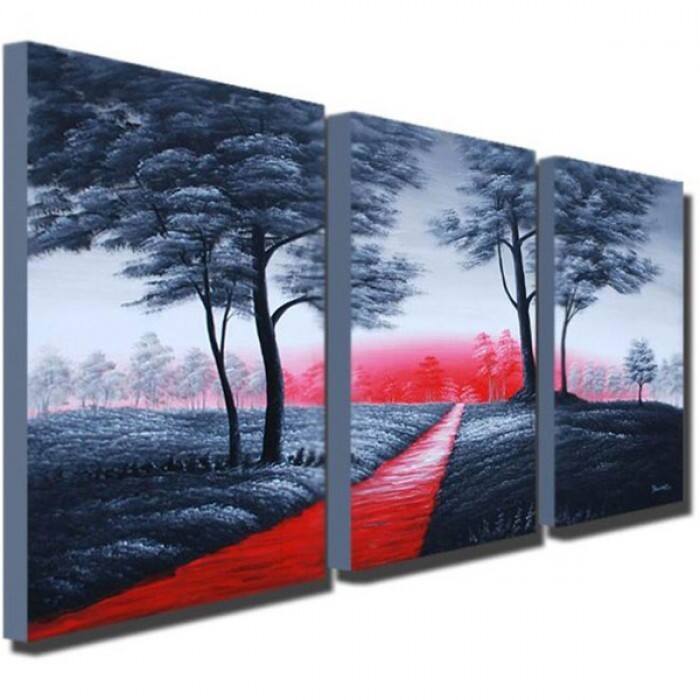 Hand-painted Grey Tree Artwork 737