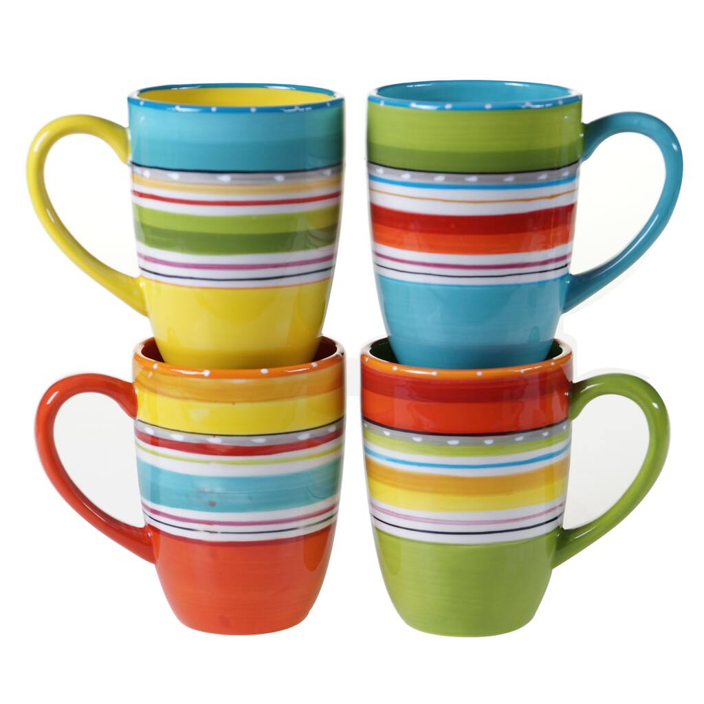 Certified International Mariachi 20-ounce Mugs (Set of 4) Assorted Designs