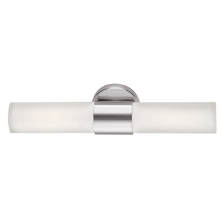 Access Lighting Aqueous - 2-Light Wall Sconce - Brushed Steel Finish - Opal Glass Shade