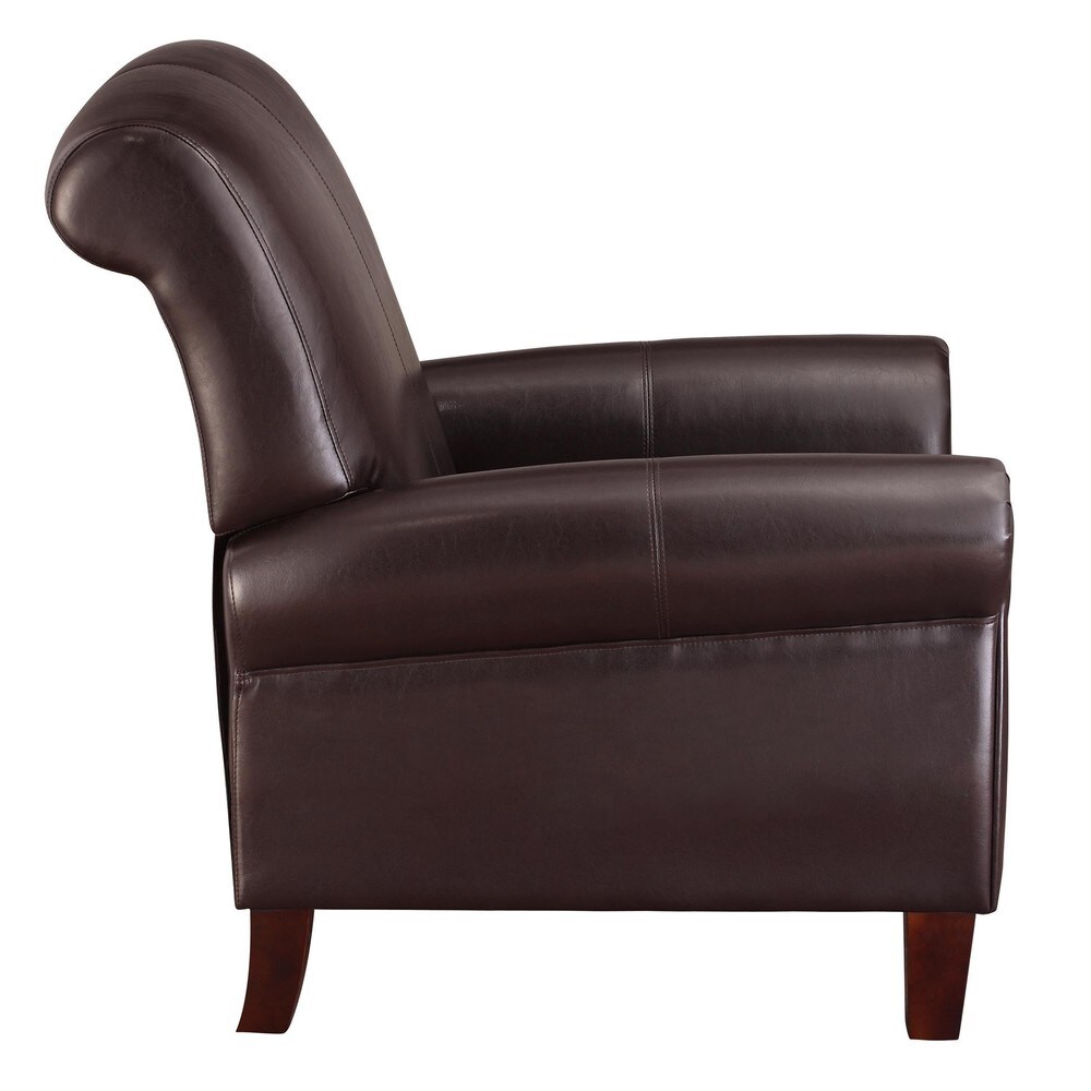 dorel living elegant faux leather club chair