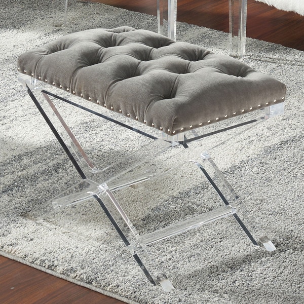 Evoque Velvet Bench With Acrylic Legs Prices Reviews & Deals